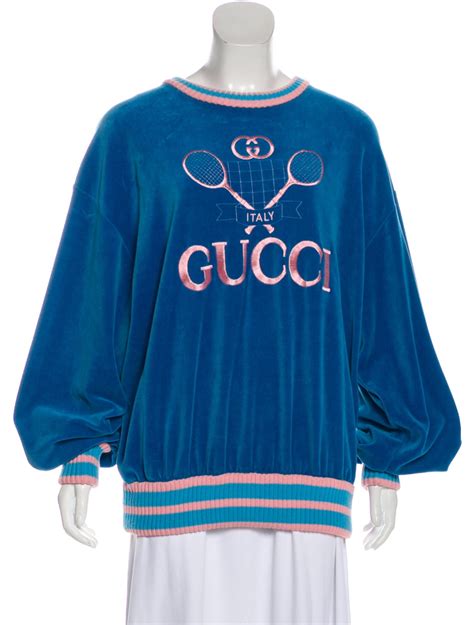 gucci tennis sweatshirt women's|Gucci velour sweatsuit.